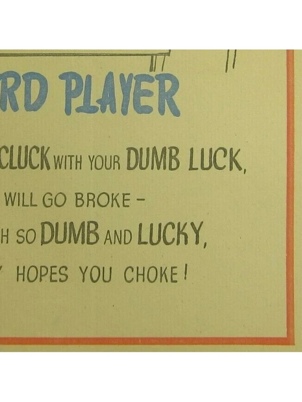 Vintage Vinegar Valentine Card Player Penny Dreadful Sarcasm Insult Ephemera